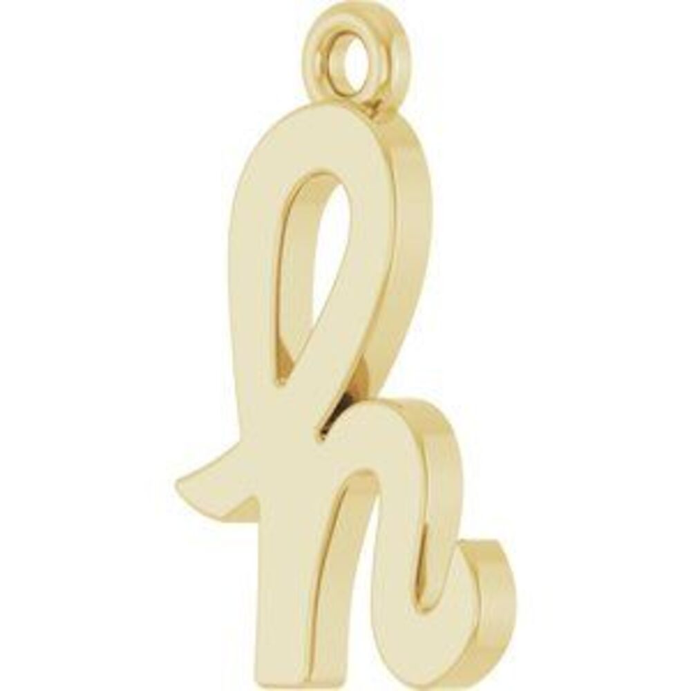 Kazi Luxury 10k Yellow Script Initial H Dangle - image 2